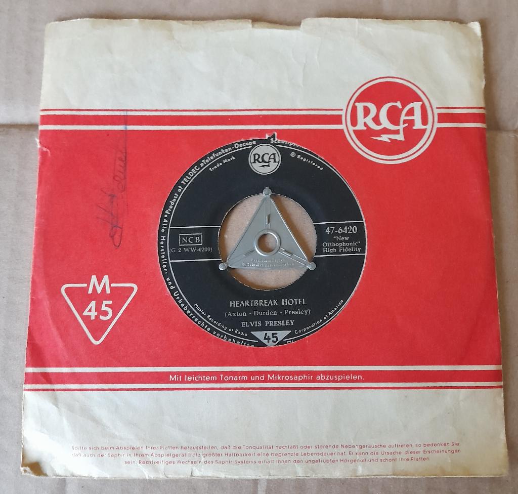 ELVIS PRESLEY - HEARTBREAK HOTEL - 7INCH - 1956 - GERMANY -, Enlèvement ou Envoi, Avant 1960, Utilisé, 7 inch