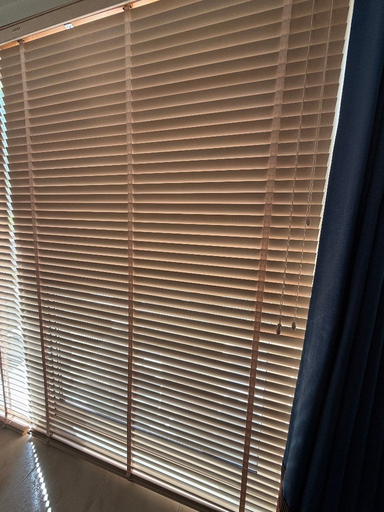Houten jaloezieën (venetian blinds), Ophalen, Zo goed als nieuw, Bruin