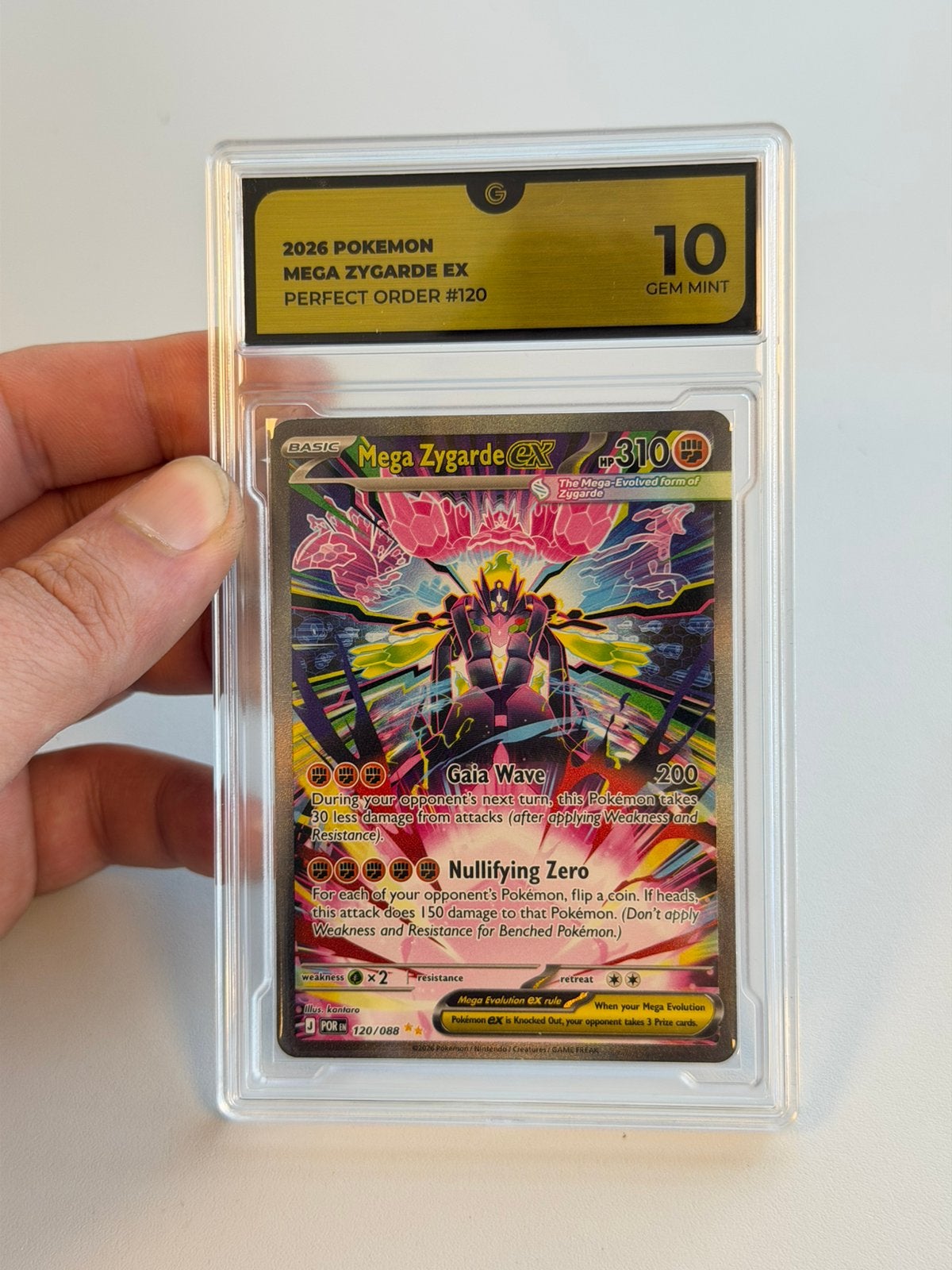 Pokemon Mega Zygarde EX 120/088 GRADE 10 perfect order #120, Hobby en Vrije tijd, Verzamelkaartspellen | Pokémon, Nieuw, Losse kaart