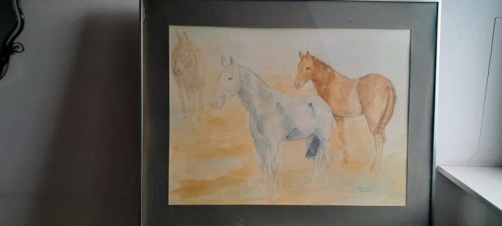 Aquarel paarden, Ophalen