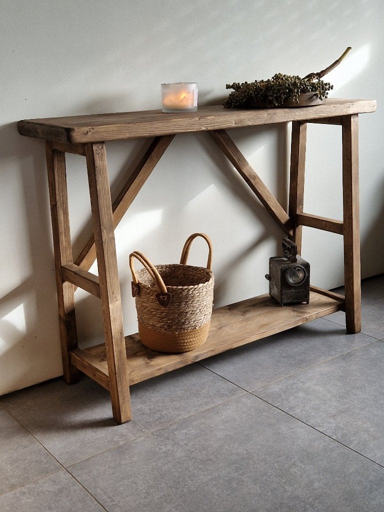 Hal/muurtafel Old charm handgemaakt op maat, Maison & Meubles, Enlèvement, Neuf