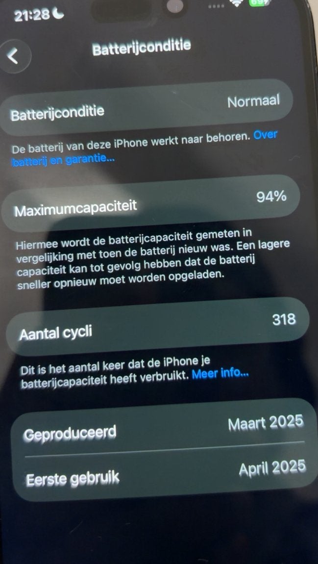 Iphone 16, Telecommunicatie, 94 %, 128 GB, Zwart, Nieuw