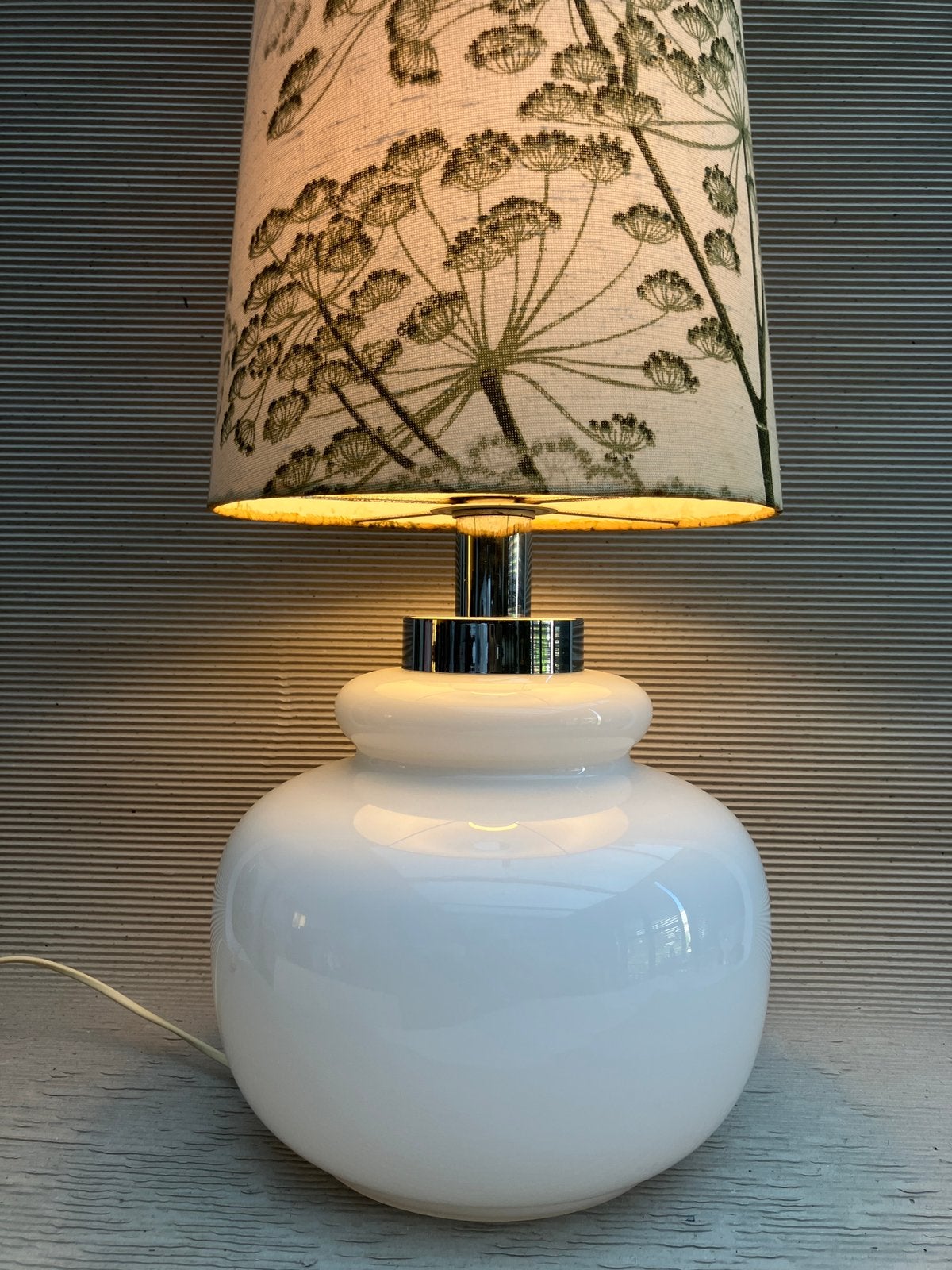Pied de lampe Space Age Glashütte Limburg A783, Maison & Meubles, Lampes | Lampes de table, Utilisé, Verre, E27 (grand), Blanc