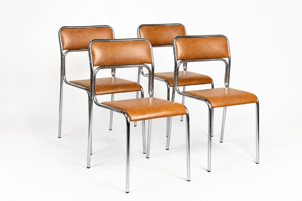 Prachtige set vintage stoelen, Maison & Meubles, Chaises, Vintage, Brun, Enlèvement, Utilisé
