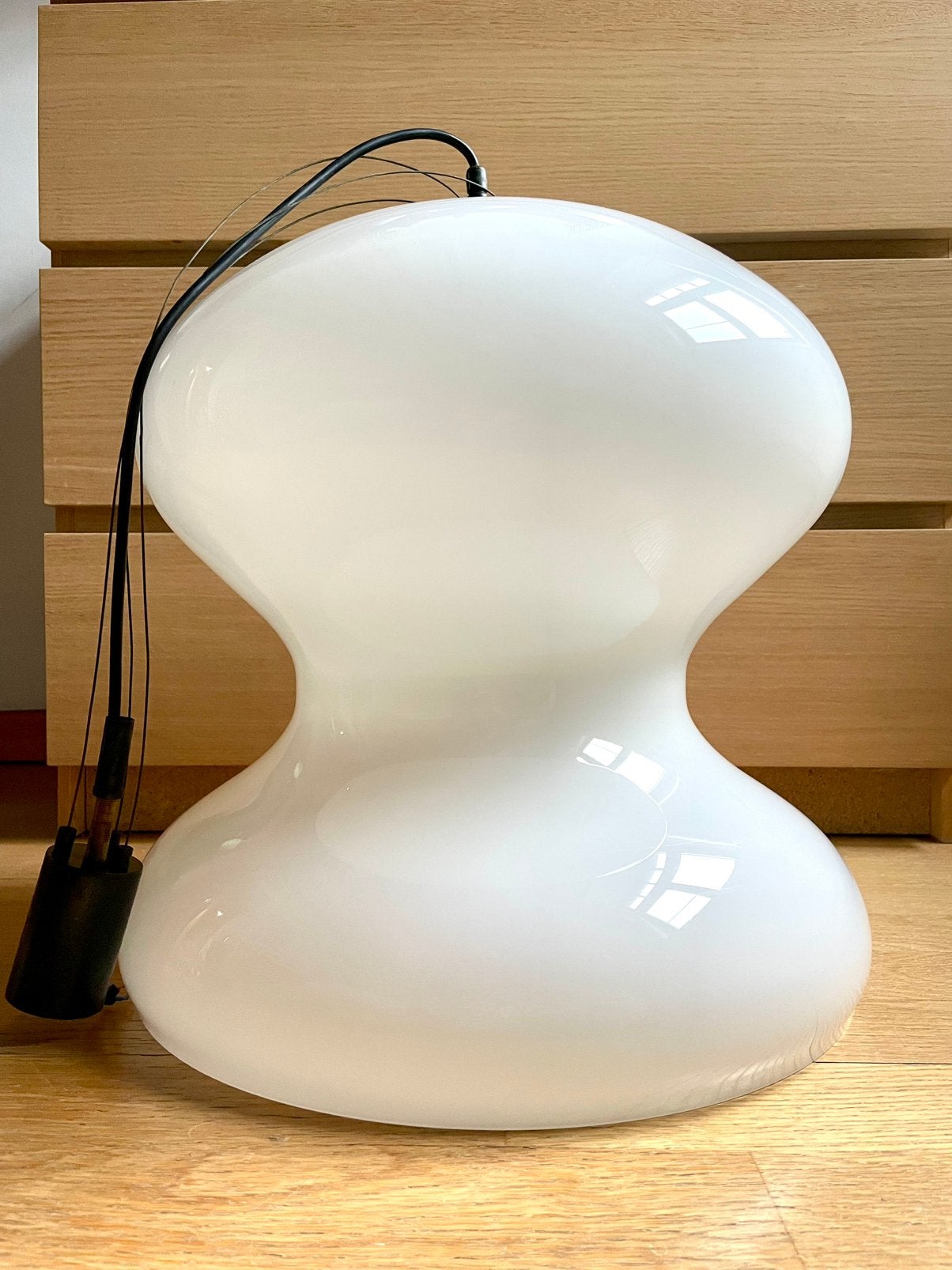 Vintage design hanglamp xxl, Huis en Inrichting, Lampen | Hanglampen, Ophalen, Zo goed als nieuw, Glas