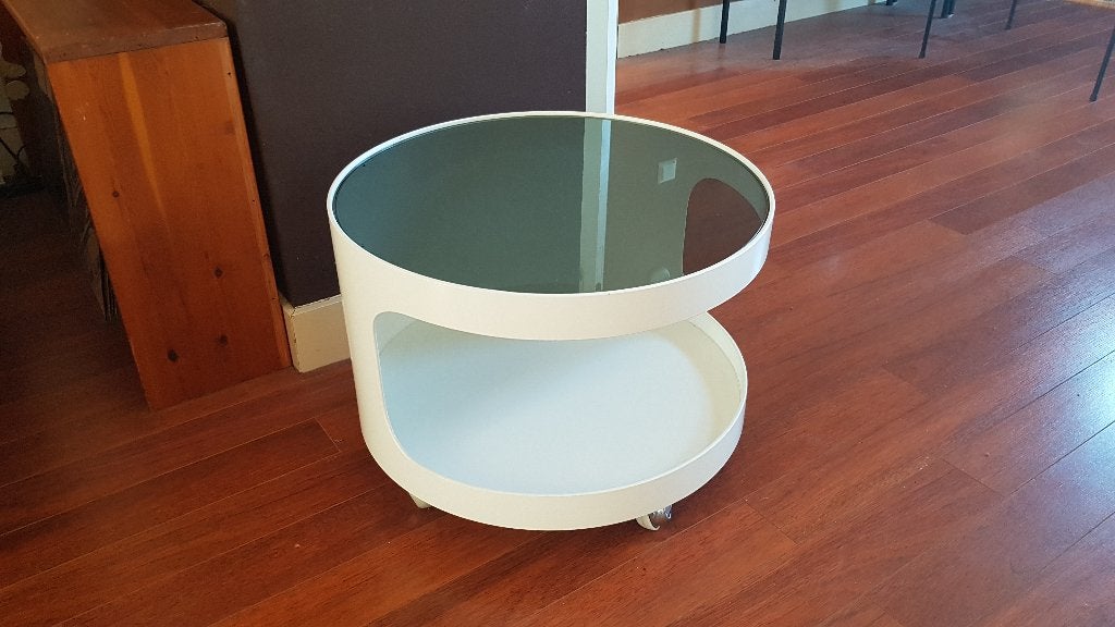 Table Nebu Space Age vintage des années 1960, Enlèvement ou Envoi, Rond, Moins de 55 cm, Synthétique