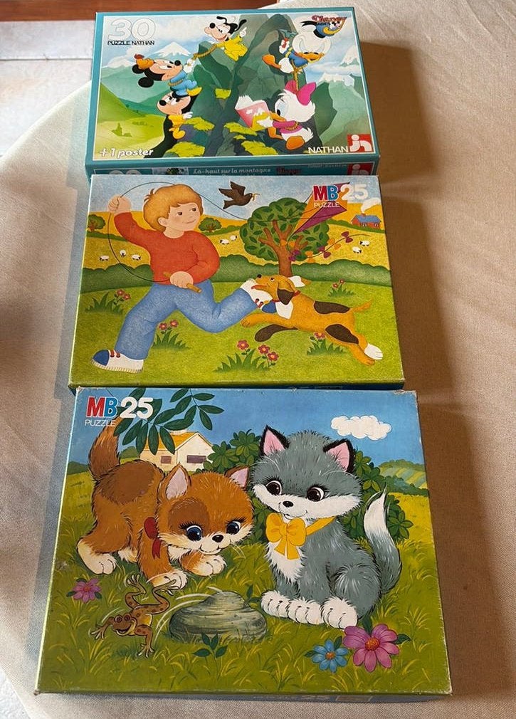 Lot van 3 Vintage Kinderpuzzels, Ophalen of Verzenden, Zo goed als nieuw