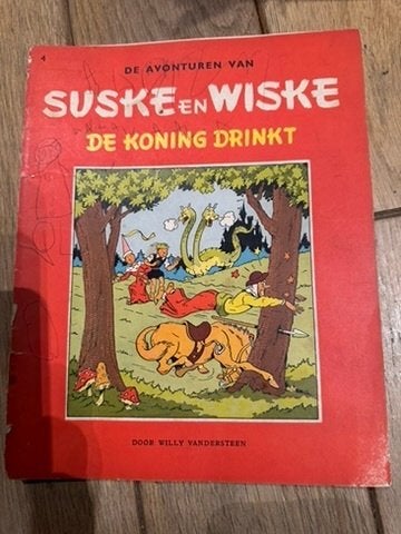 Suske en Wiske nr. 4 - De Koning Drinkt - Willy Vandersteen, Boeken, Gelezen, Willy Vandersteen, Eén stripboek, Ophalen of Verzenden