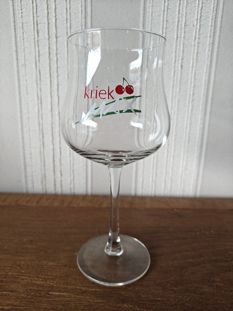 Verre à bière Kriek Max sur acier — Brouwerij Omer, Collections, Enlèvement ou Envoi, Comme neuf, Verre ou Verres, Autres marques