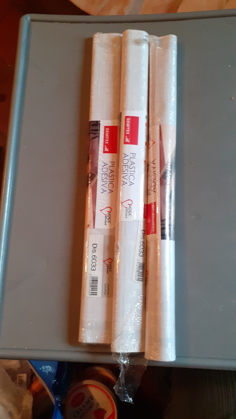 lot de 3 rouleaux plastique adhésif opaque effet mini damier, Enlèvement ou Envoi