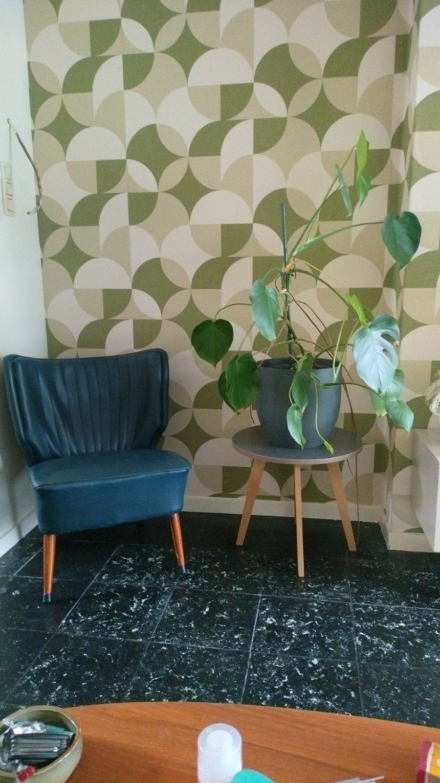 Vintage cocktail fauteuil blauw, Ophalen