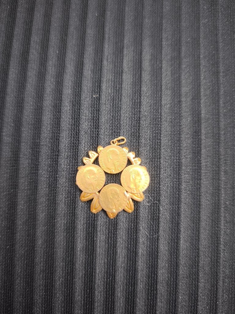 vintage gouden juweel bloem hanger, Ophalen of Verzenden, Goud, Hanger