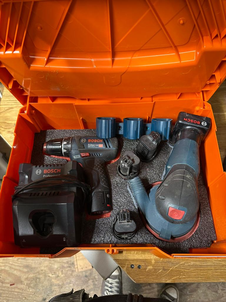 Bosch professional 12V schuurmachine & schroefboormachine, Ophalen, Gebruikt, Boor- en Schroefmachine, Variabele snelheid