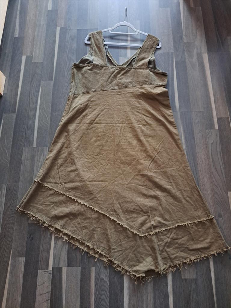 MSMODE Toffe linnenmix jurk, XL, Kleding | Dames, Grote Maten, MS Mode, Ophalen of Verzenden, Zo goed als nieuw, Bruin