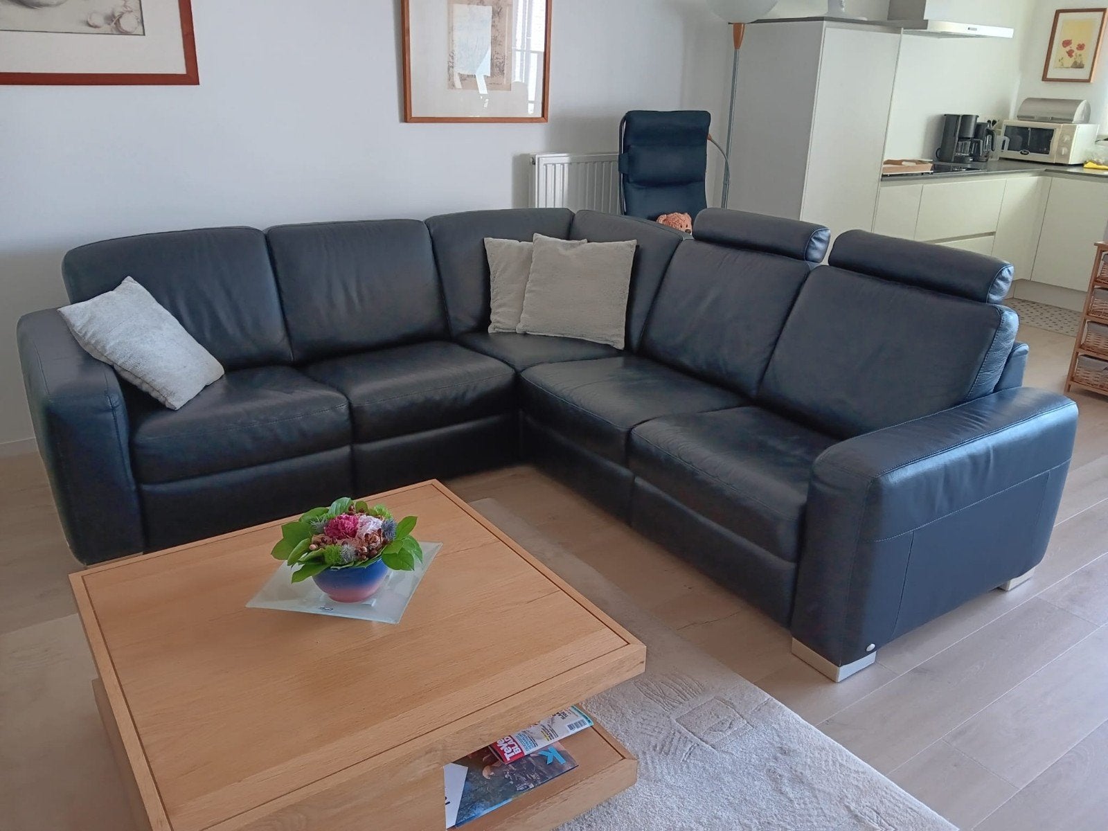 hoeksalon, Huis en Inrichting, Ophalen, Gebruikt, Leer, Modern