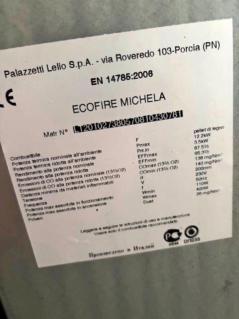 Pellet kachel Palazetti 12 KW, Enlèvement, Utilisé, Autres types, Moins de 200 watts