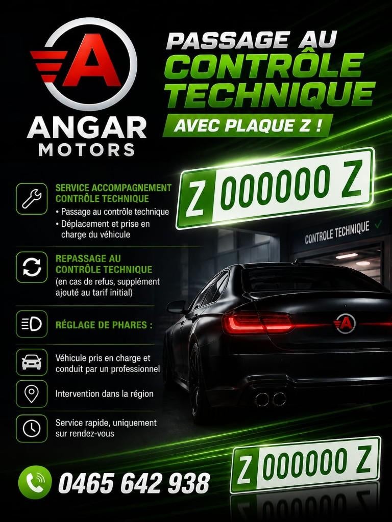 Plaque Z – Passage au contrôle technique