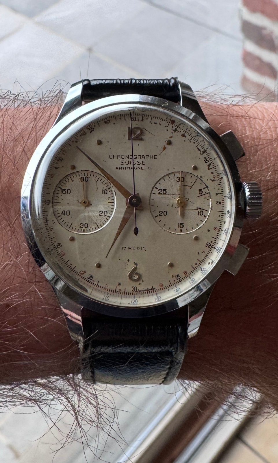 Automatisch handopwind horloge Chronographe Suisse, Enlèvement ou Envoi