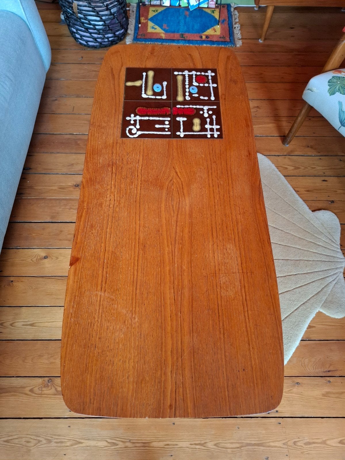 vintage salontafel, Huis en Inrichting, Gebruikt, Mid century, 75 cm of meer, Rechthoekig