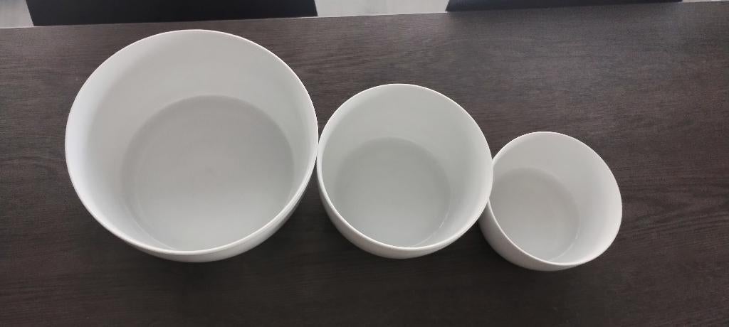 3 plats de service blancs gigogne Kahla, Uni, Enlèvement, Utilisé, Récipient(s)