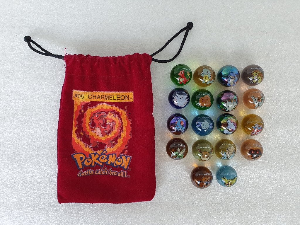 Lot van 18 Pokémon knikkers (Nintendo, 2000), Verzamelen, Speelgoed, Gebruikt, Ophalen of Verzenden
