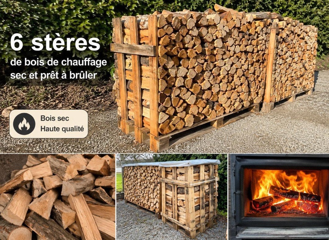 6 stères de bois de chauffage sec – Prêt à brûler, Jardin & Terrasse, Bois de chauffage, Enlèvement ou Envoi
