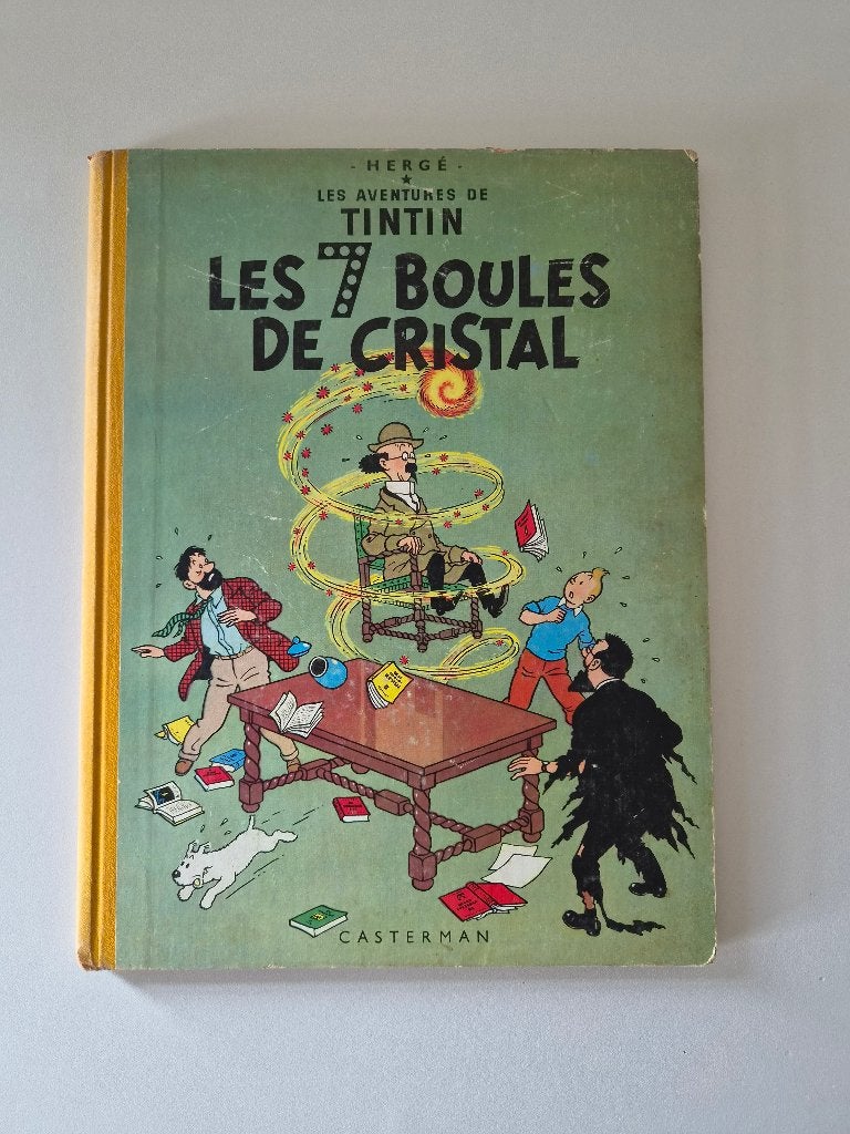 Tintin, Les 7 boules de Cristal, 1958, Boeken, Gelezen, Eén stripboek, Ophalen of Verzenden, Hergé