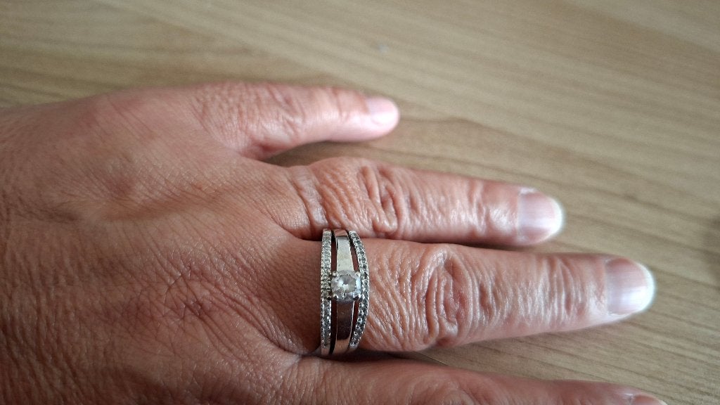 Zilveren Nona Ring 925, Enlèvement ou Envoi, Utilisé, 17 à 18, Argent