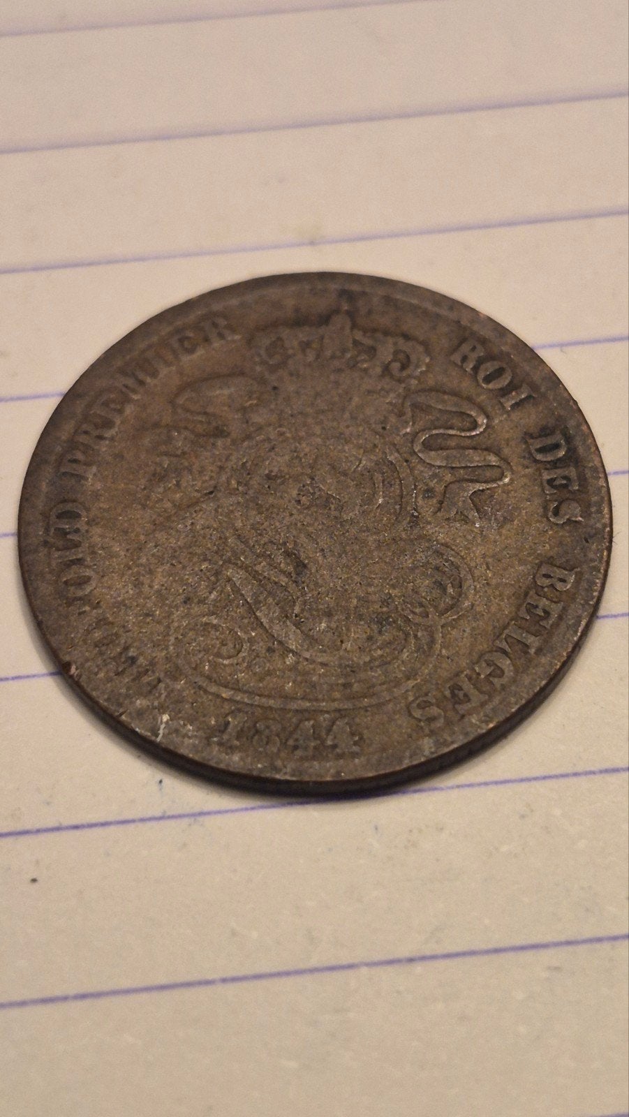 2 centiem koper leopold 1 van 1844 Frans, Timbres & Monnaies, Monnaies | Belgique, Enlèvement ou Envoi, Autre, Monnaie en vrac