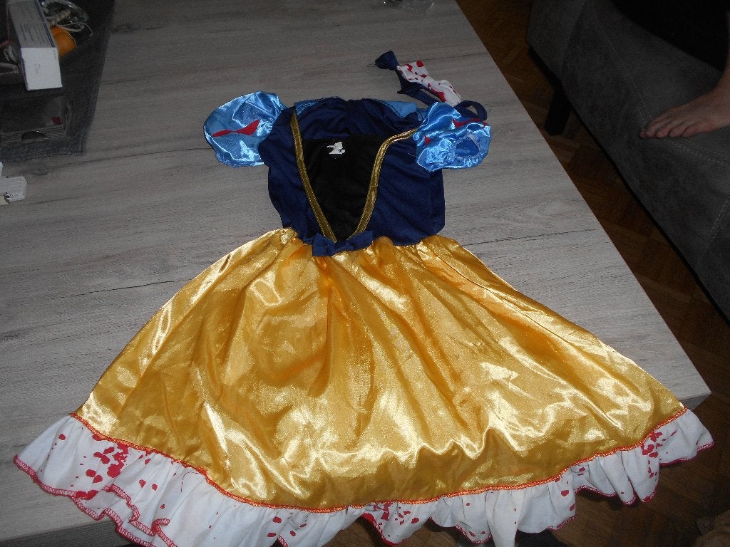verkleedkleed halloween sneeuwwitje maat 128, Enfants & Bébés, Enlèvement ou Envoi, Comme neuf, 122 à 128, Fille