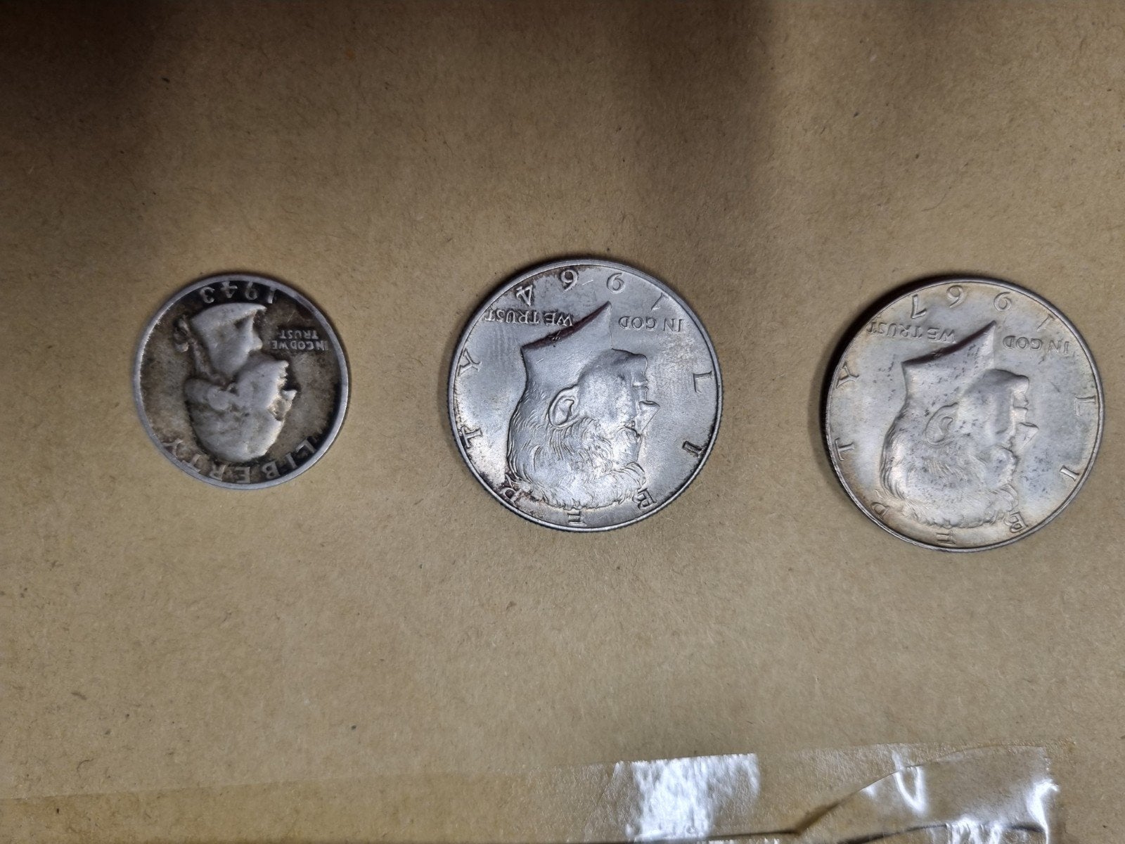 Lot van 3 zilveren Amerikaanse munten – 1943 (San Francisco), Postzegels en Munten, Ophalen of Verzenden, Zilver