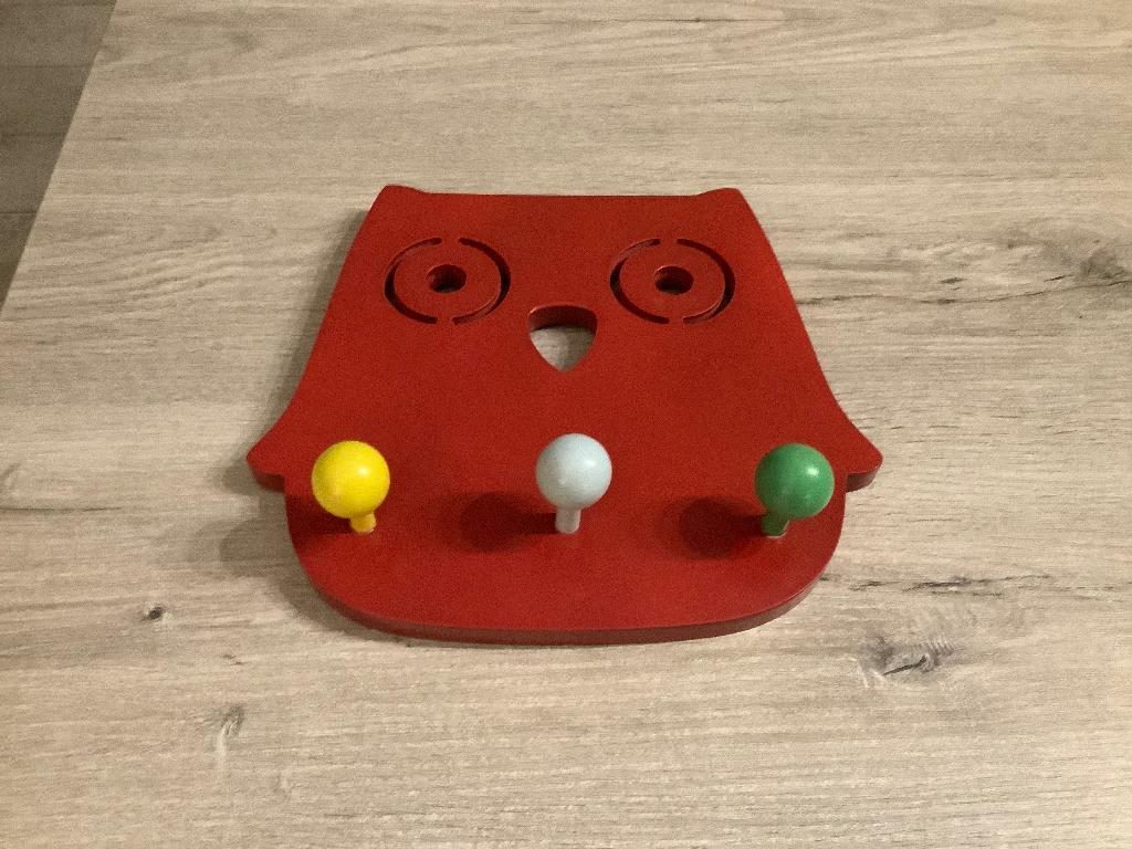 Houten kinderkapstok uil vorm (24x27 cm), Kinderen en Baby's, Kinderkamer | Inrichting en Decoratie, Zo goed als nieuw, Kapstokje