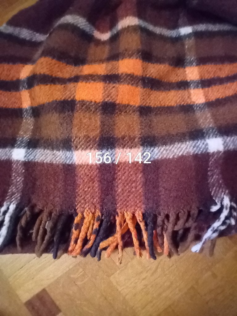 Plaid à carreaux en laine vintage, Enlèvement ou Envoi, Lavable, Couverture
