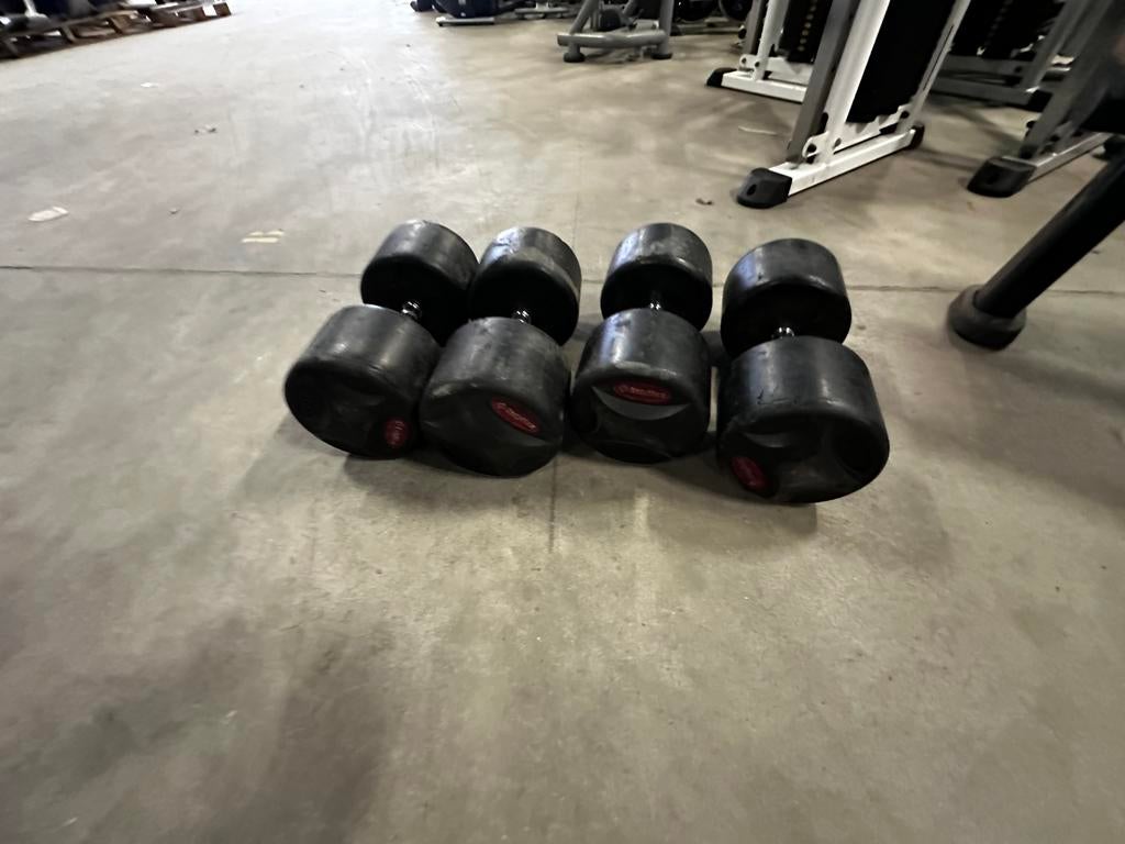 Vaste Rubberen Dumbells 2x45kg en 2x50kg, Ophalen, Gebruikt, Dumbbell
