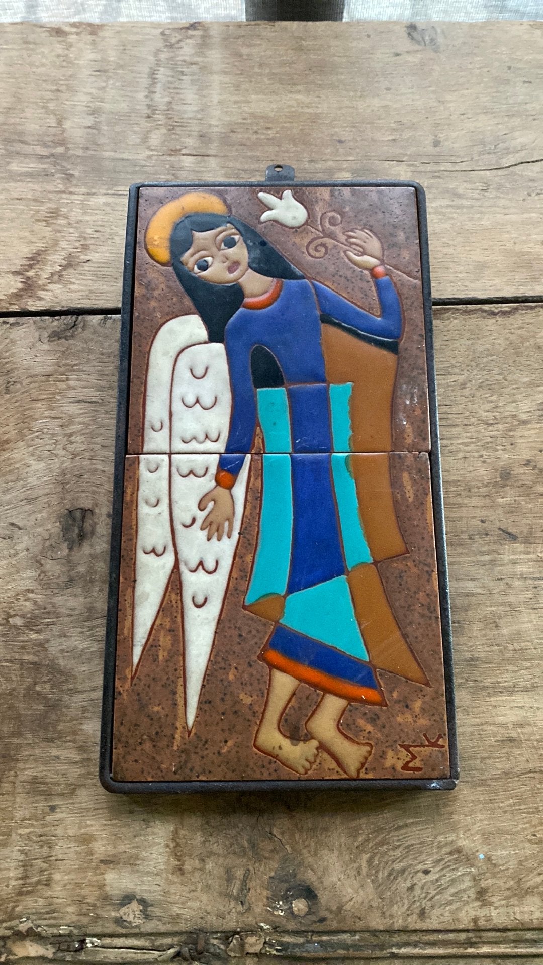 vintage wandplaquette met de afbeelding van een engel, Antiek en Kunst, Ophalen