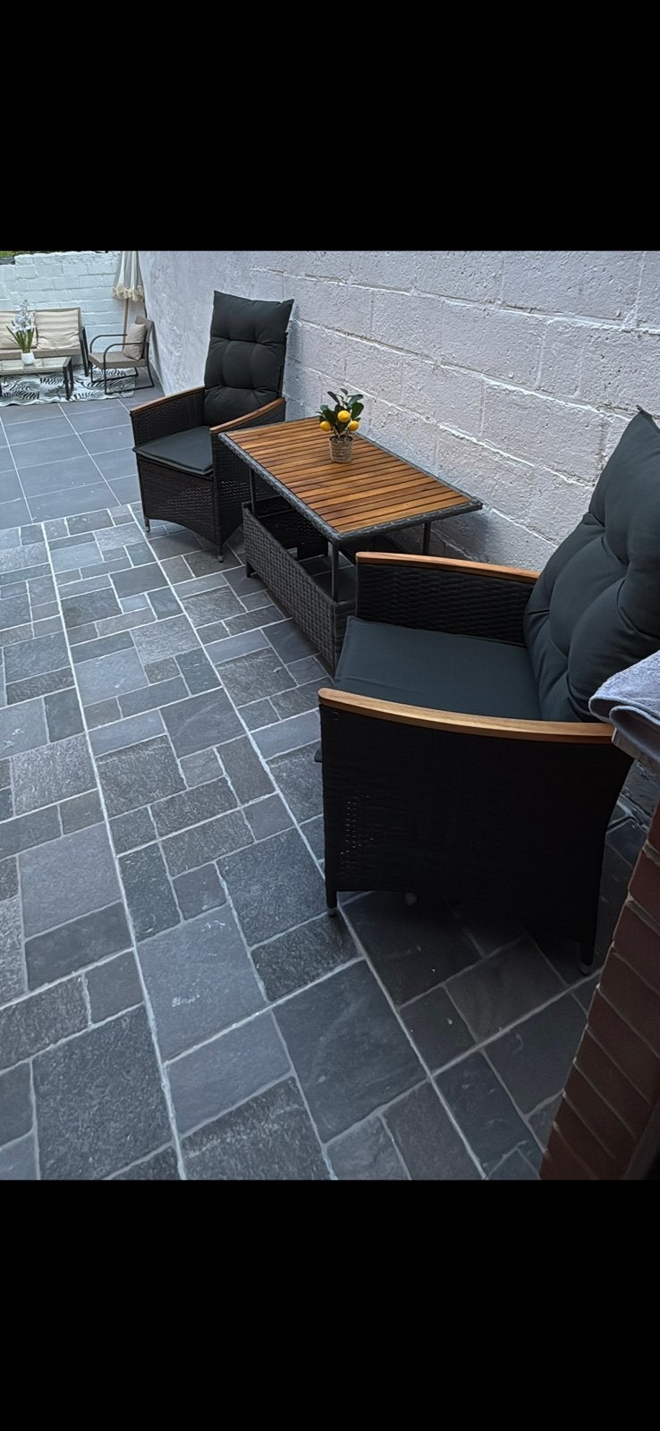Salon jardin 2 personnes +table, Enlèvement, Comme neuf, Bois