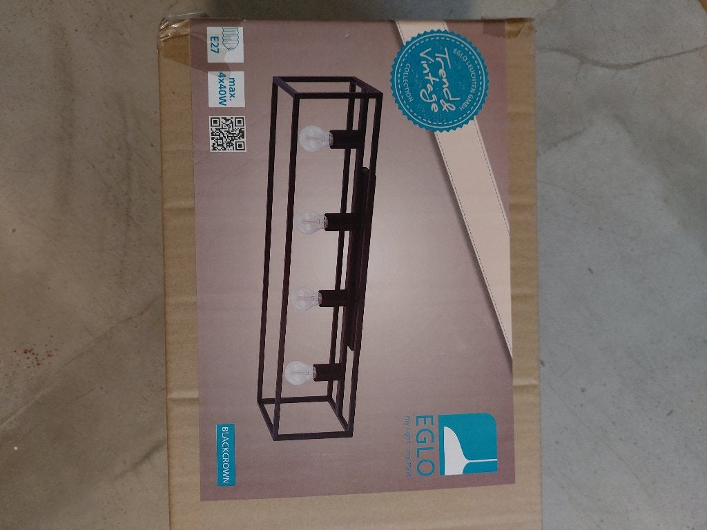 Luminaire Eglo - plafonnier Blackcrown - 4 soquets E27, Maison & Meubles, Neuf, Industriel, Enlèvement, Métal