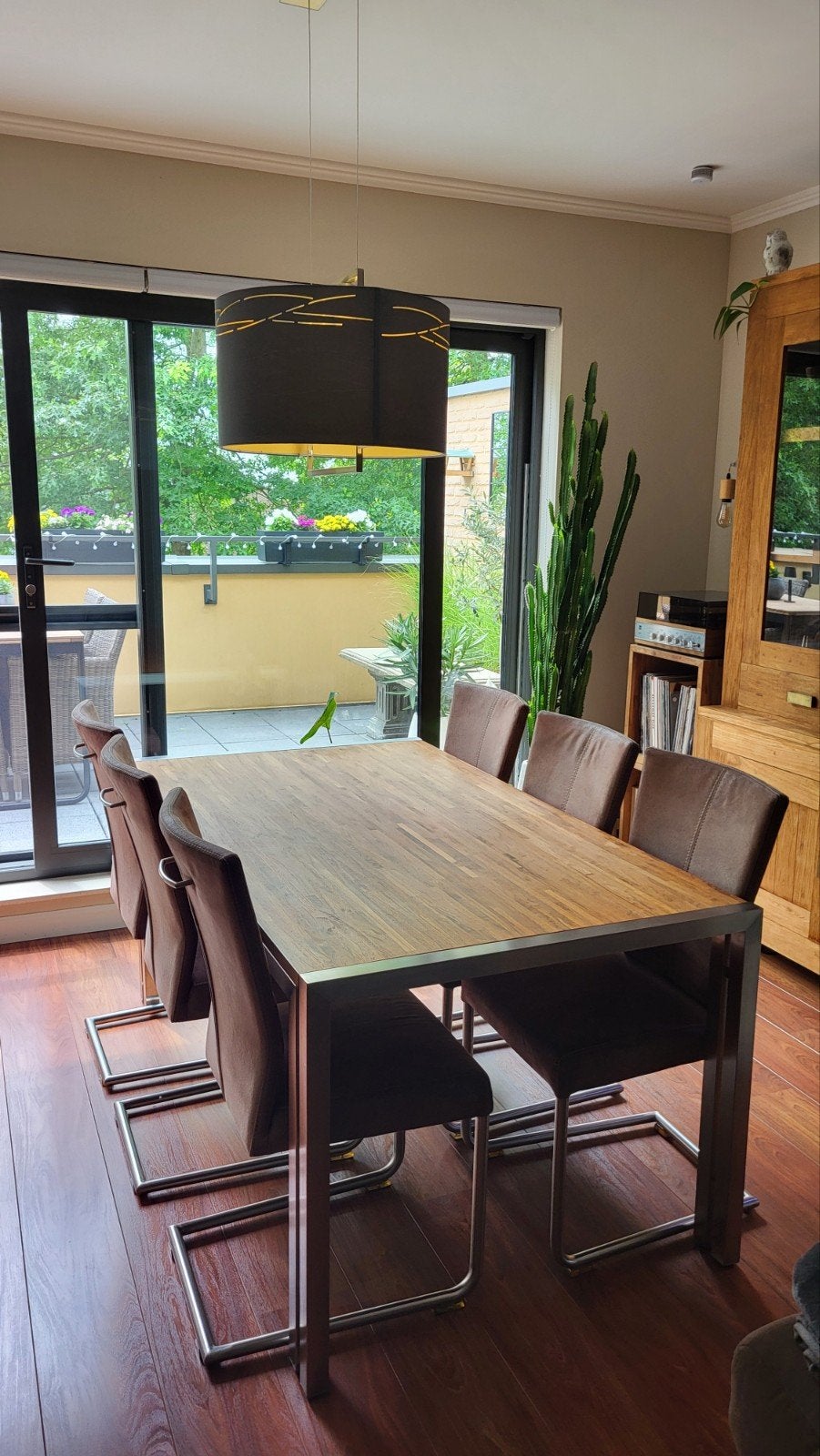 Eetkamerset – Massief houten tafel + 6 comfortabele stoelen, 150 à 200 cm, Cinq personnes ou plus, Enlèvement, Utilisé