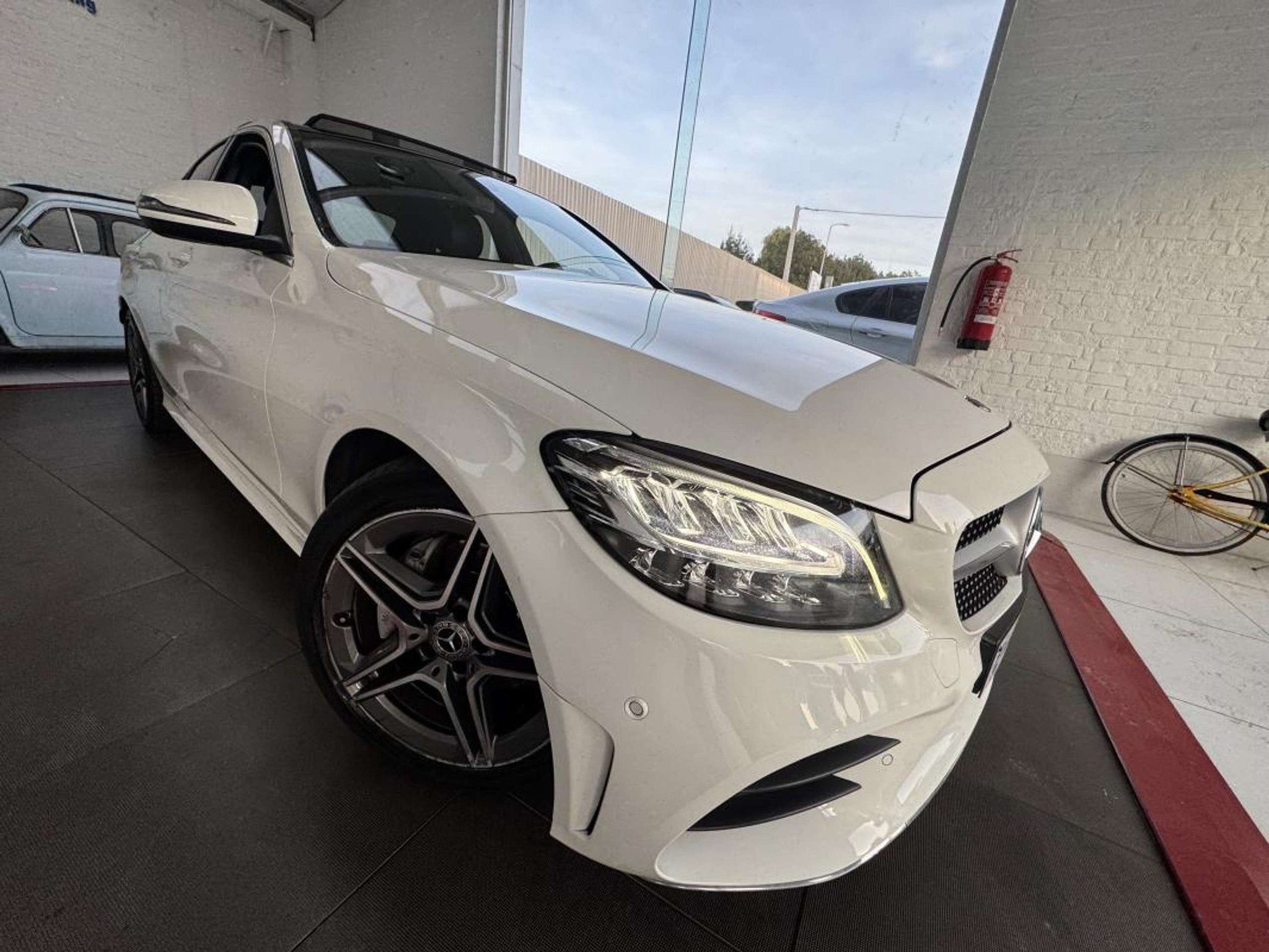 Mercedes-Benz C-Klasse 200 d CDI 160ch BVA PACK AMG LINE GPS, Automaat, Gebruikt, Zwart, Wit