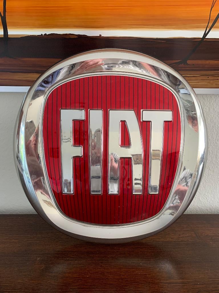 FIAT reclame GARAGE-uithangbord, Verzamelen, Ophalen of Verzenden, Gebruikt, Reclamebord