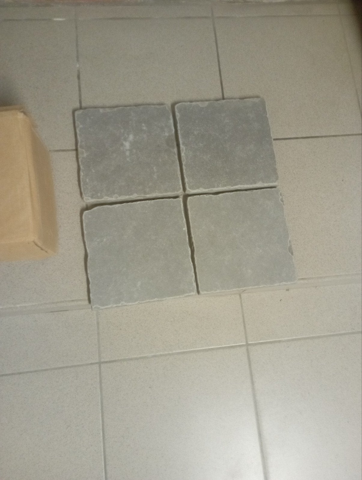 Keramische blauwe steen look getrommeld 20/20/2 met plinten, Ophalen, Keramiek, Nieuw, Minder dan 5 m²