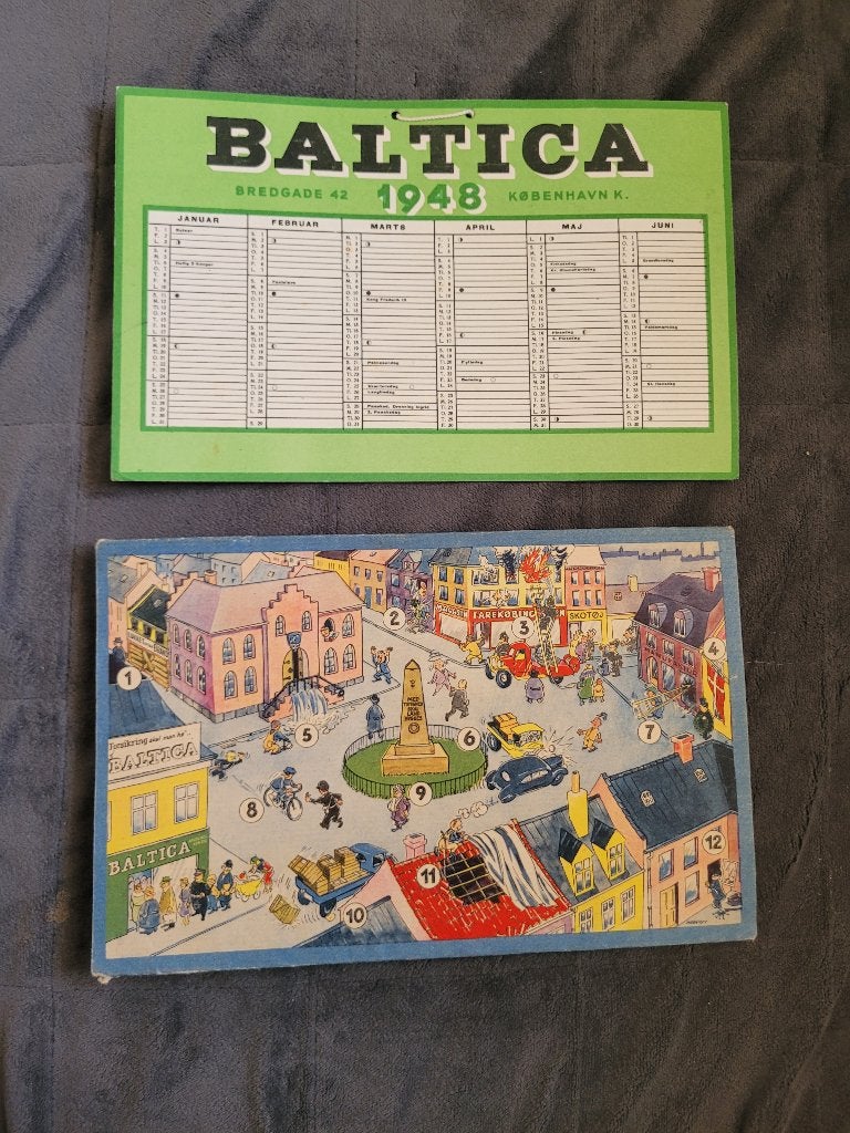 Baltica 1948 kalender en de bijbehorende reclame-envelop, Ophalen of Verzenden, Zo goed als nieuw, Overige typen