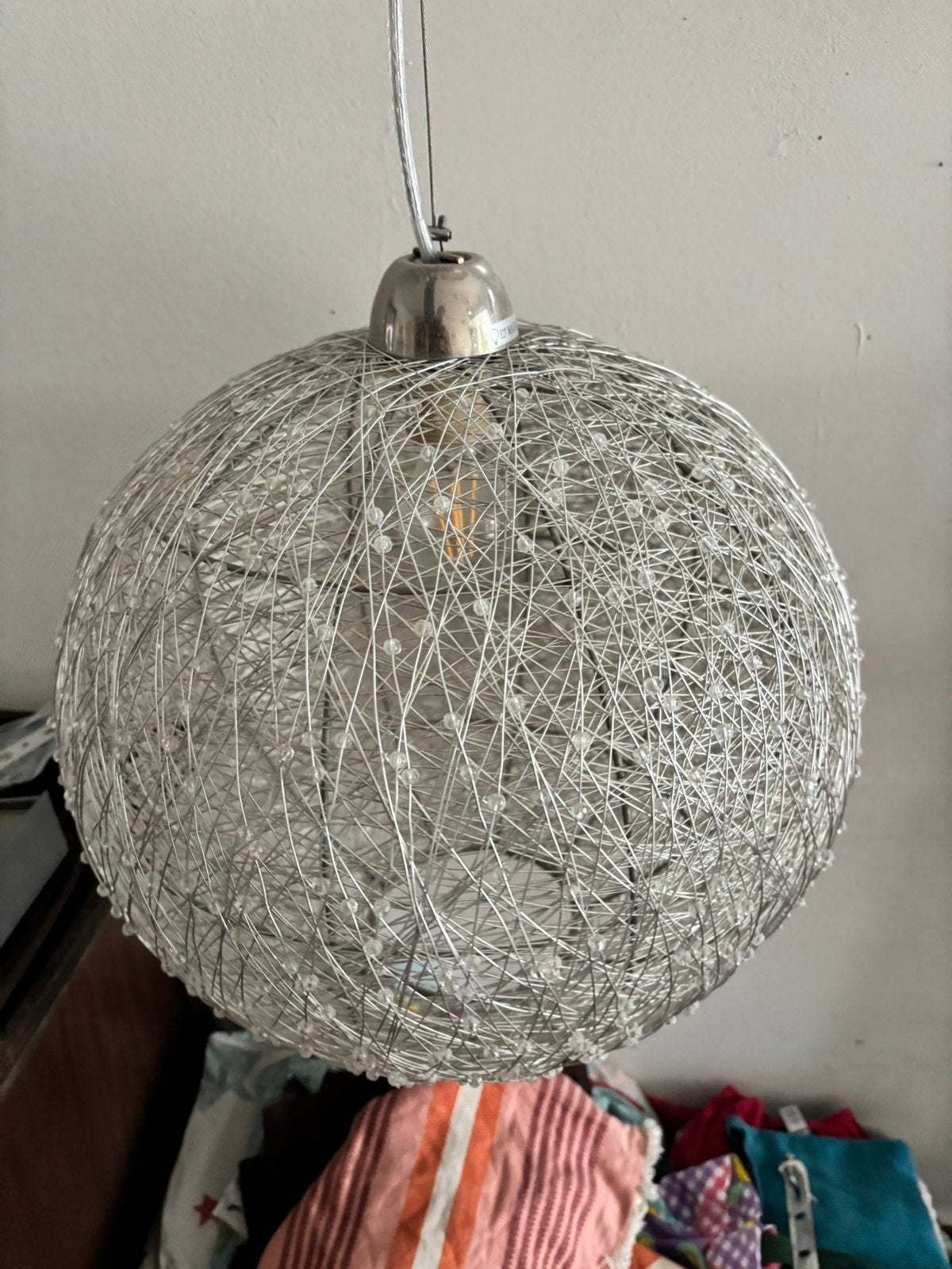 Zilverkleurige lamp, Maison & Meubles, Enlèvement, Utilisé, Modern