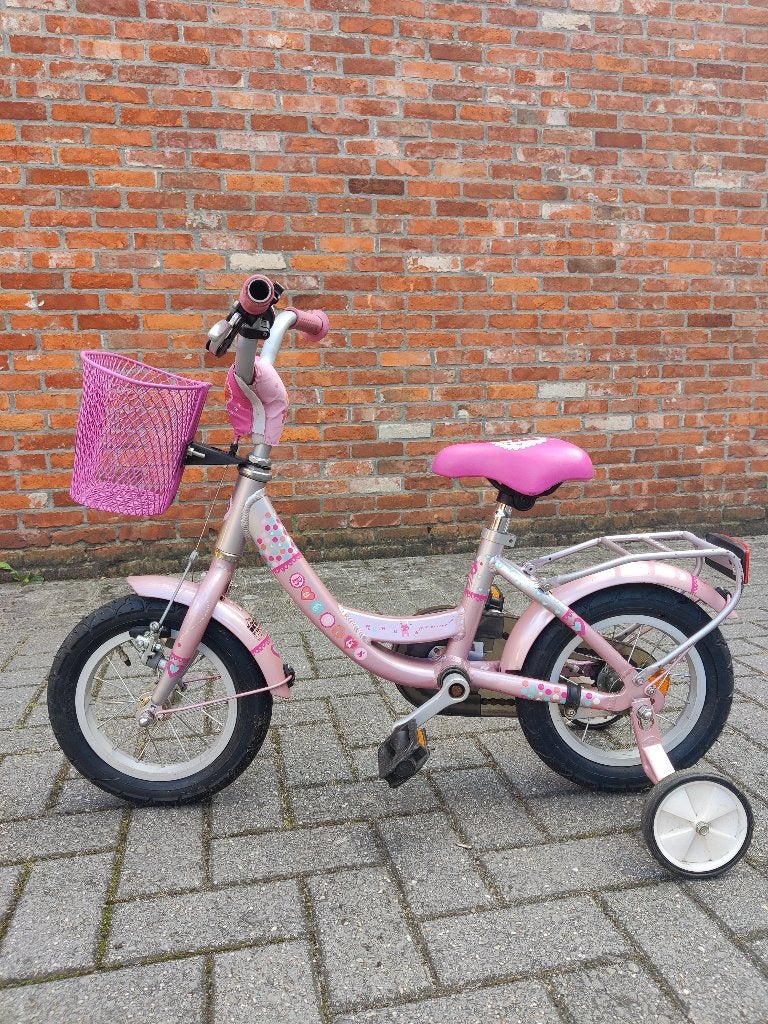Kinderfiets - 12 inch, Ophalen, Terugtraprem, Zijwieltjes, Gebruikt