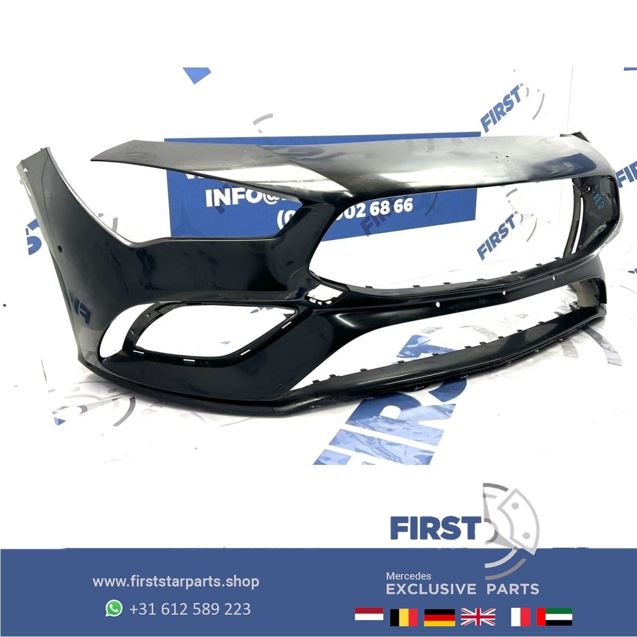 W118 BUMPER CLA AMG VOORBUMPER C118 ZWART WIT GRIJS BLAUW RO, Gebruikt, -, Voor, Ophalen of Verzenden