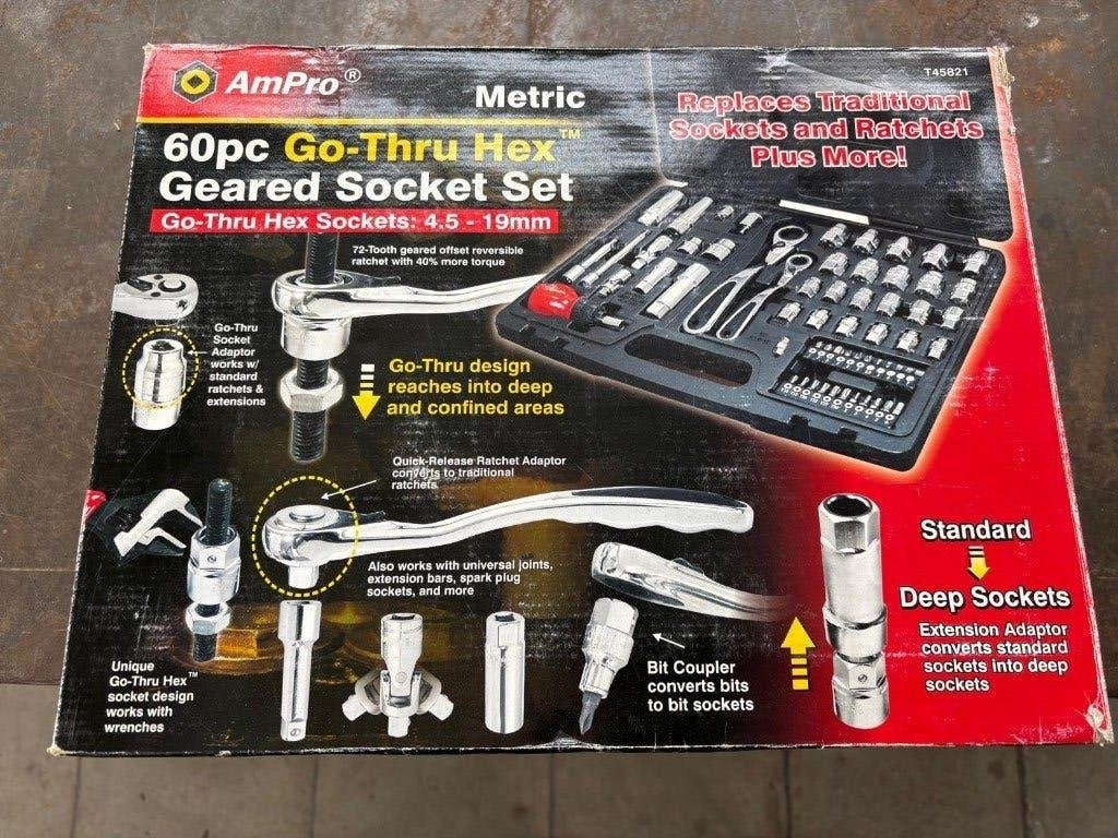 Dopsleutelset - AmPro 60-delig Go-Thru Tool Set (nieuw), Doe-het-zelf en Bouw, Gereedschap | Handgereedschap, Ophalen, Nieuw, Gereedschapsset