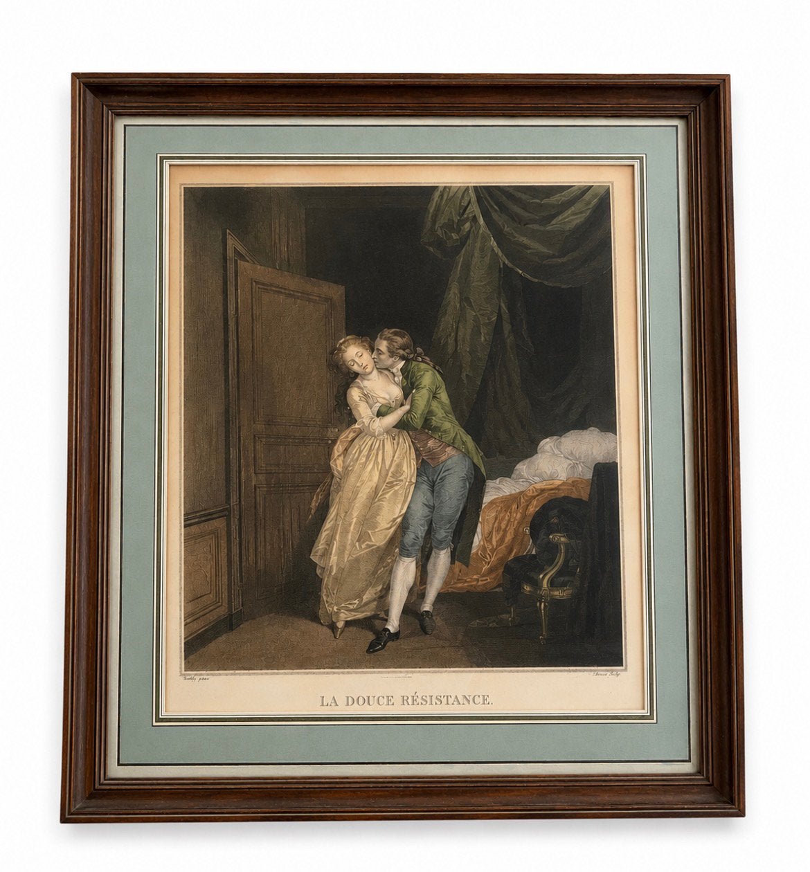 Antieke gravure La Douce Résistance Ingelijst – Franse kunst, Antiek en Kunst, Kunst | Schilderijen | Klassiek, Ophalen, Portret of Personen