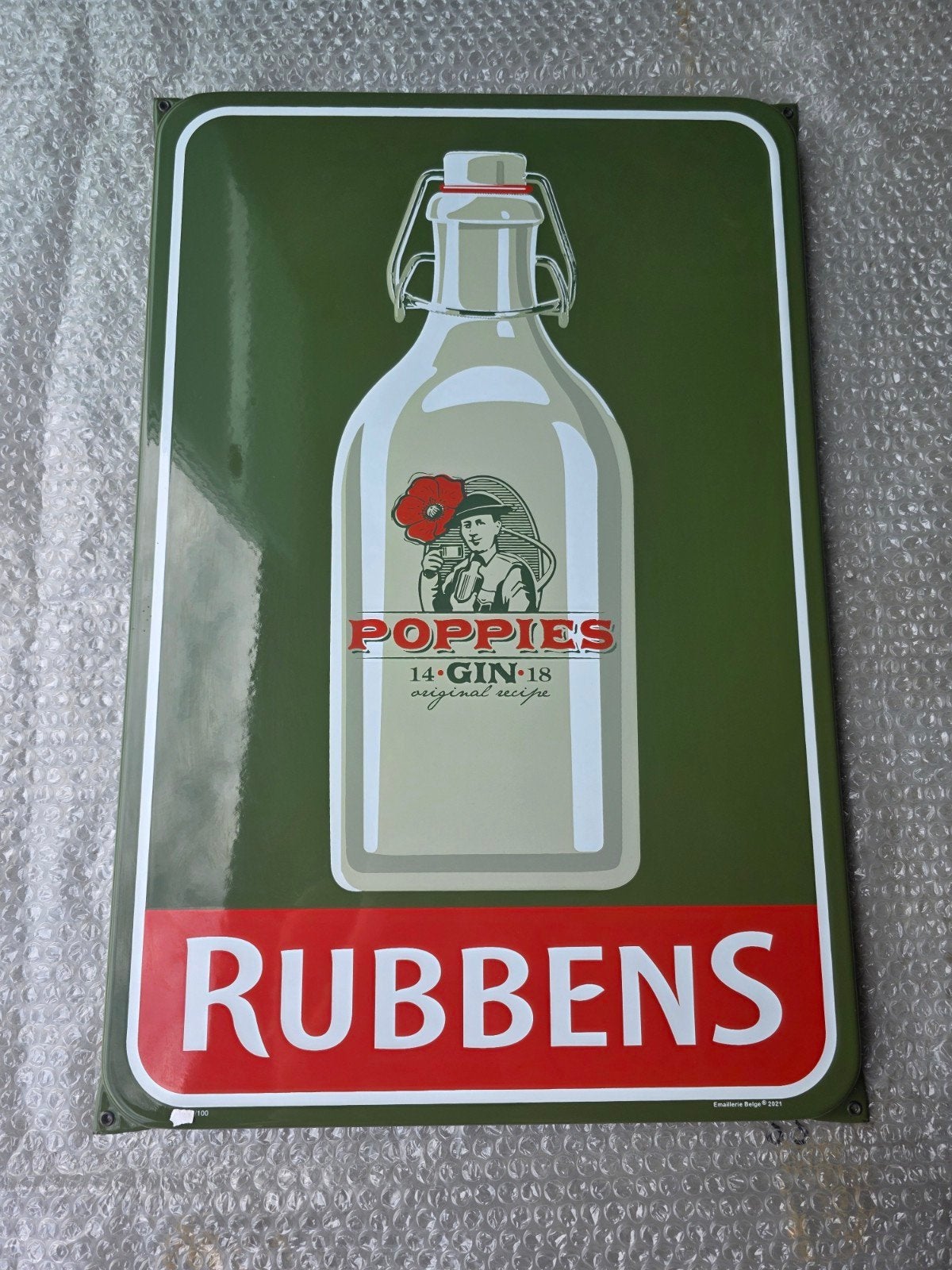 Emaille bord Poppies Gin, Enlèvement ou Envoi