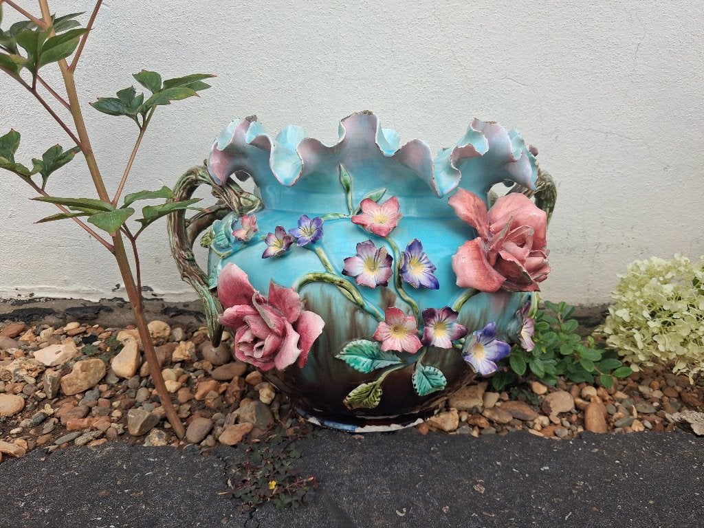 Antieke keramische jardinière, Ophalen