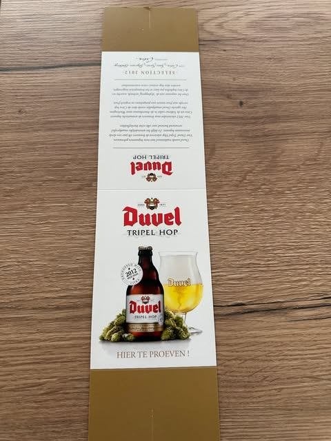 Duvel tripel hop tafel reclame karton, Ophalen of Verzenden, Nieuw, Reclamebord, Plaat of Schild, Duvel